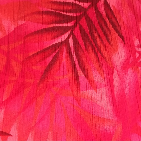 Vtg. Hibiscus Collection Hawaii Tropical palm leaves red sleeveless dress OS - Picture 6 of 11